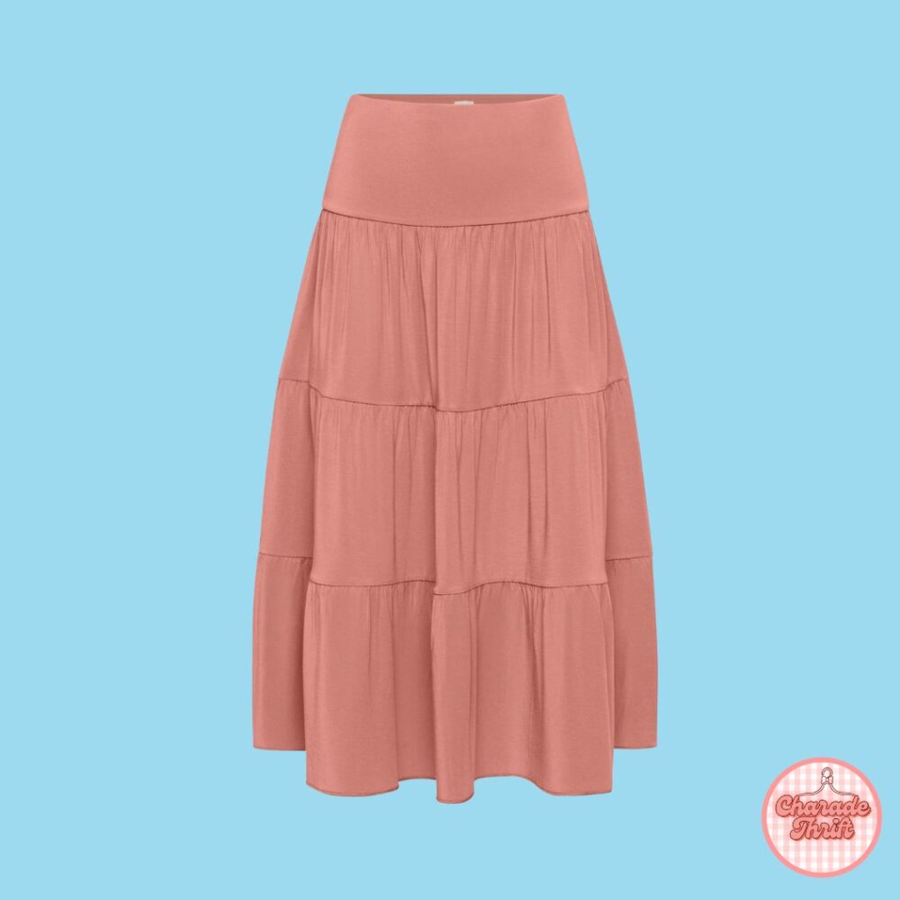 Wilfred x Aritzia "Fantasia" Tiered Midi/Maxi Skirt - Picture 3 of 5